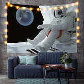 Lofaris White Astronaut Star Galaxy Novelty Funny Wall Tapestry